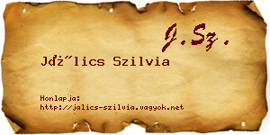 Jálics Szilvia névjegykártya